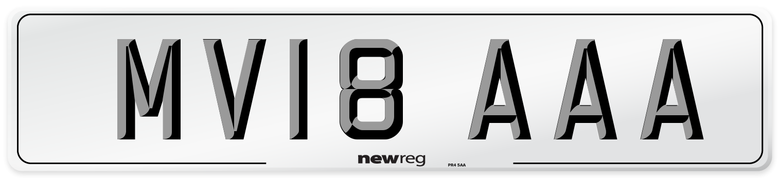 MV18 AAA Number Plate from New Reg